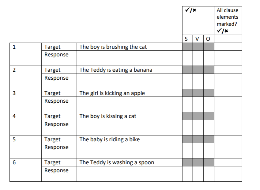 An example of a BEST assessment record form